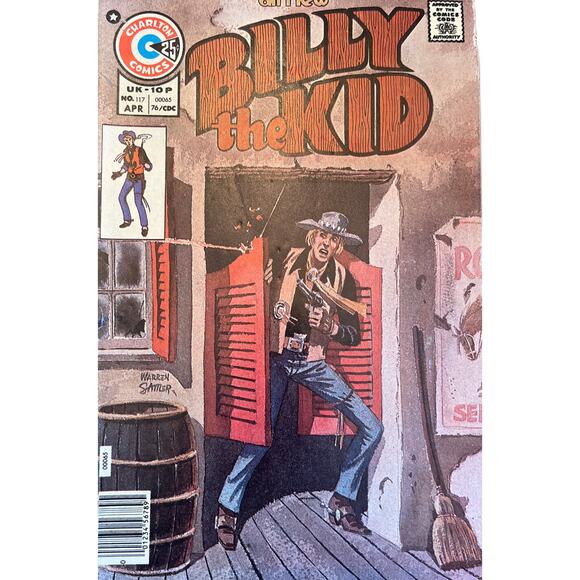 Vintage Ephemera Billy The kid 1976 No 117 Sattler Cover Art Indents On Cover - Picture 1 of 8